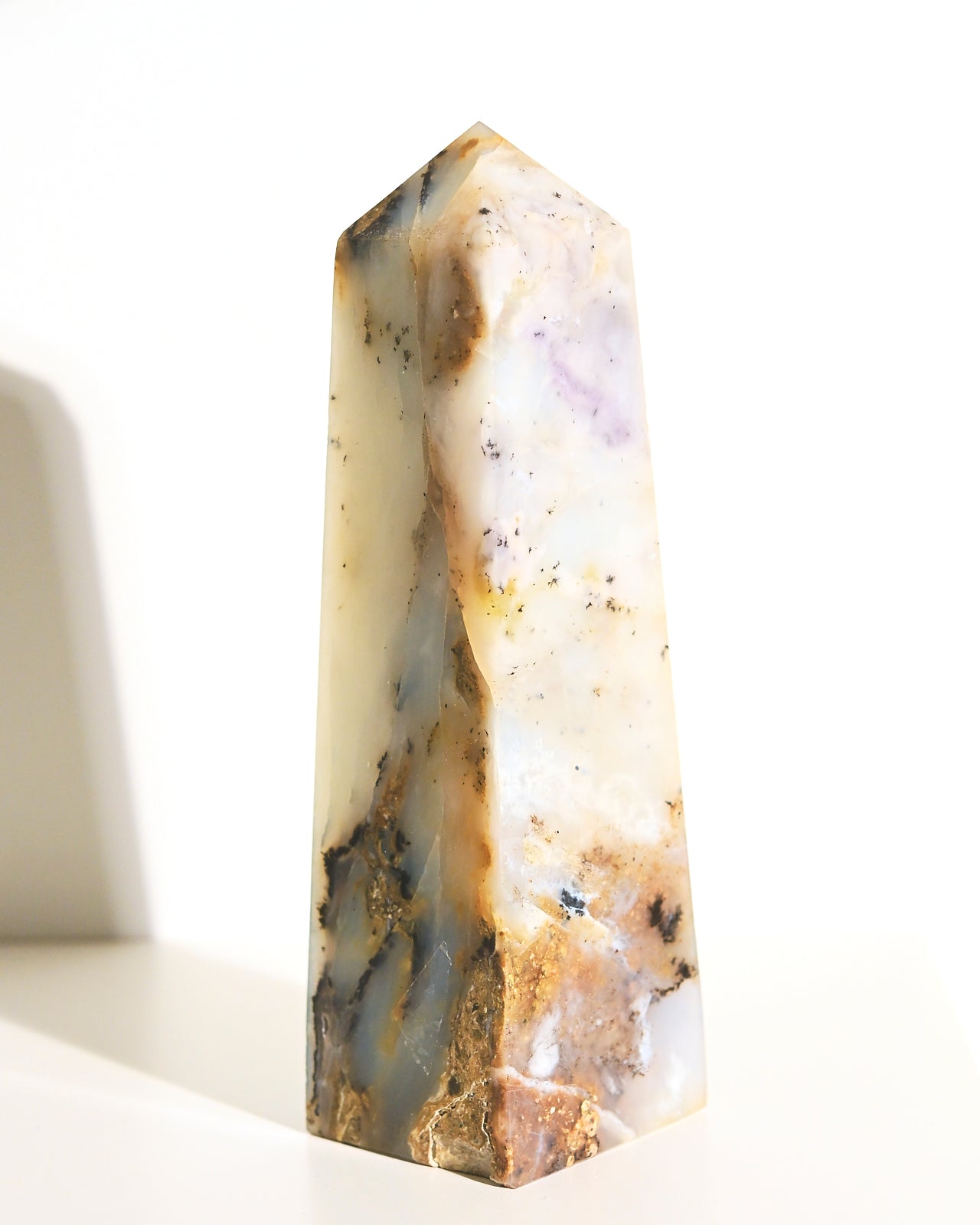 Peruvian Blue Opal Tower - 7 Inch Healing Crystal Point for Meditation, Reiki & Home Decor | Natural Stone Spiritual Gift