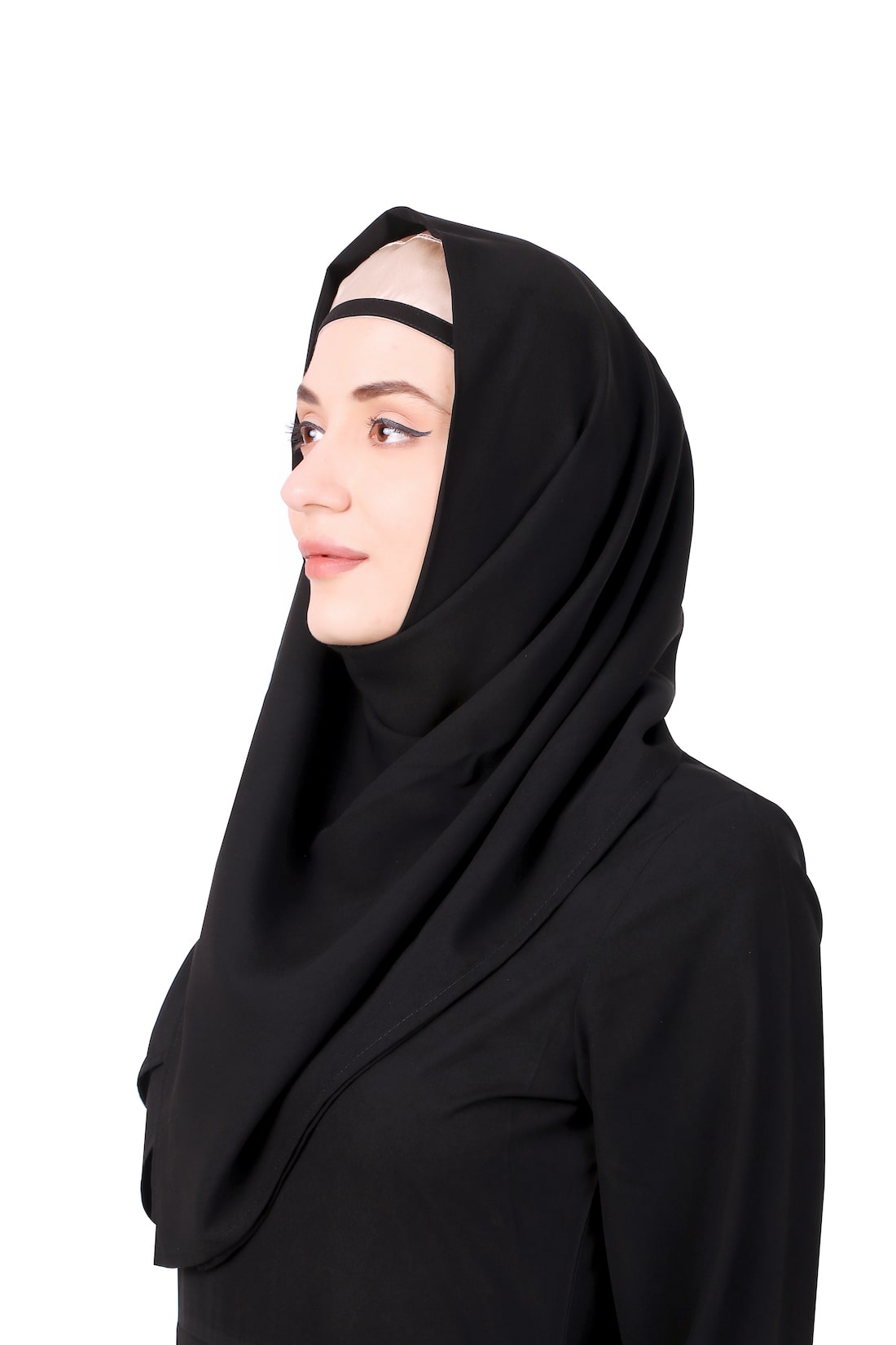 Elegant Designer Zig Zag Pattern Nida & Net Abaya - Modest Islamic Dress for Women - Perfect for Prayer, Eid, and Special Occasions
