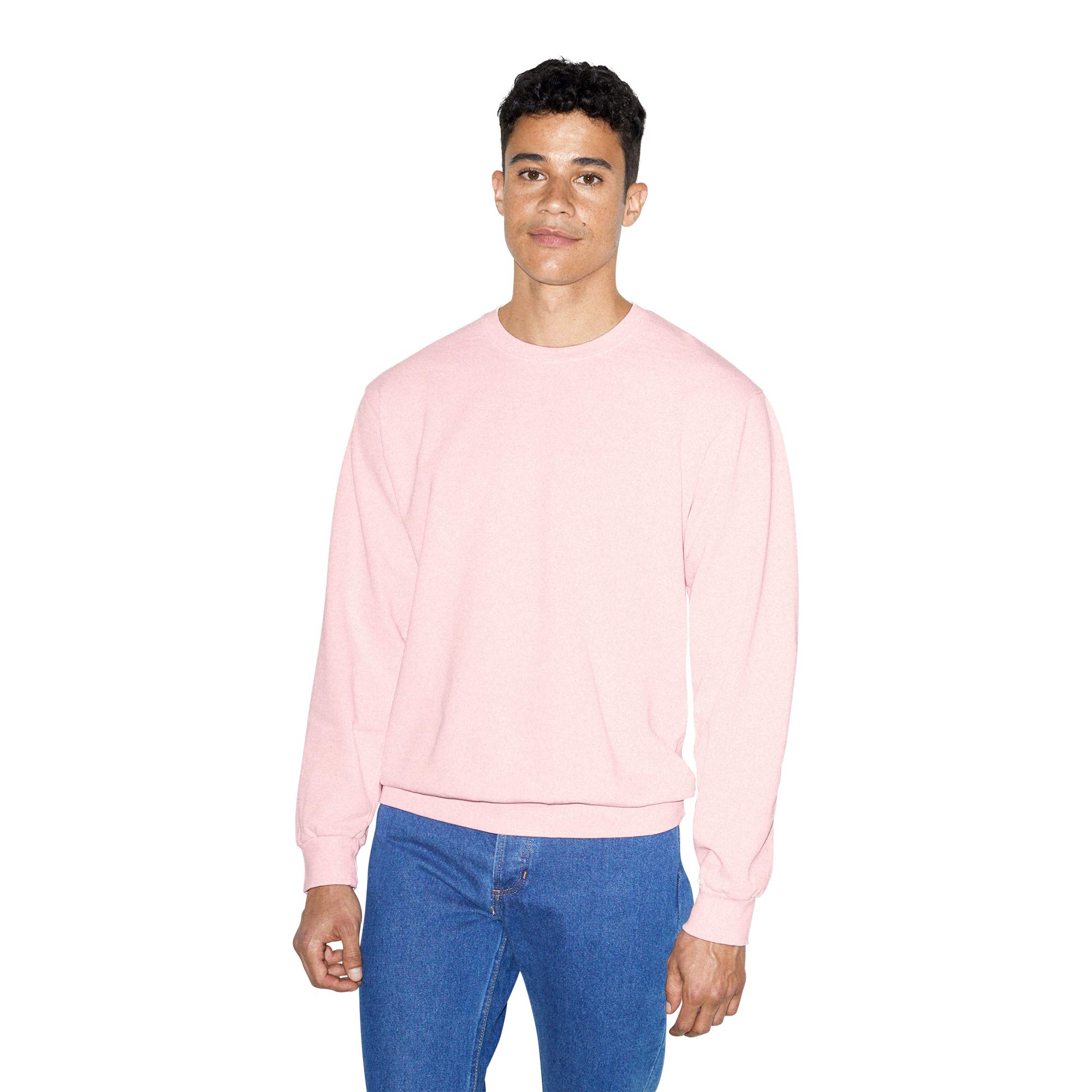 American Apparel Men's French Terry Long Sleeve Crewneck Pullover Sweatshirt | Soft Cotton Casual Wear for Men | Perfect for Gym, Lounge & Everyday Comfort