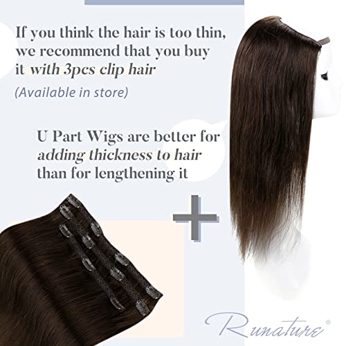 U Part Human Hair Wig 12-20 Inches | 100% Remy Human Hair Extensions | Natural Black & Brown Colors | Perfect for Daily Wear, Parties & Cosplay