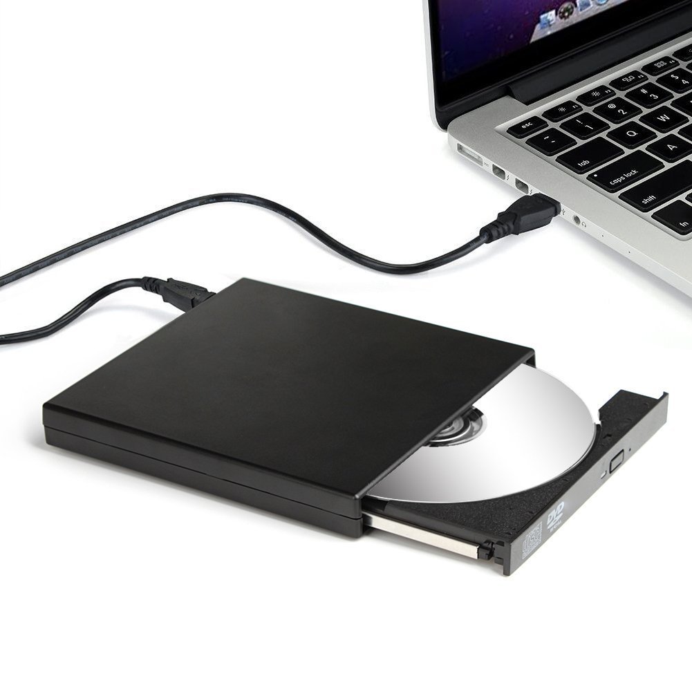 Buwico Slim Portable USB 2.0 External DVD/CD Burner Drive - Compatible with PC & Mac - Perfect for Laptops, Home Office, and Travel Use