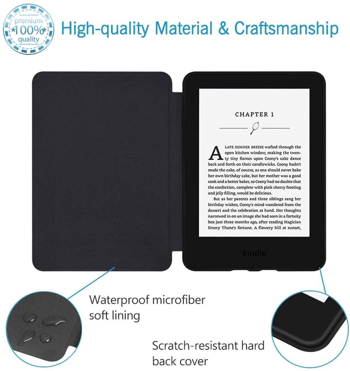 Premium EKH Kindle Paperwhite Case for 1st/2nd/3rd Gen (2012-2015 Models) - Auto Wake/Sleep Cover Compatible with Amazon Kindle Paperwhite E-Readers Before 2018 - Perfect for Reading, Travel & Daily Commute