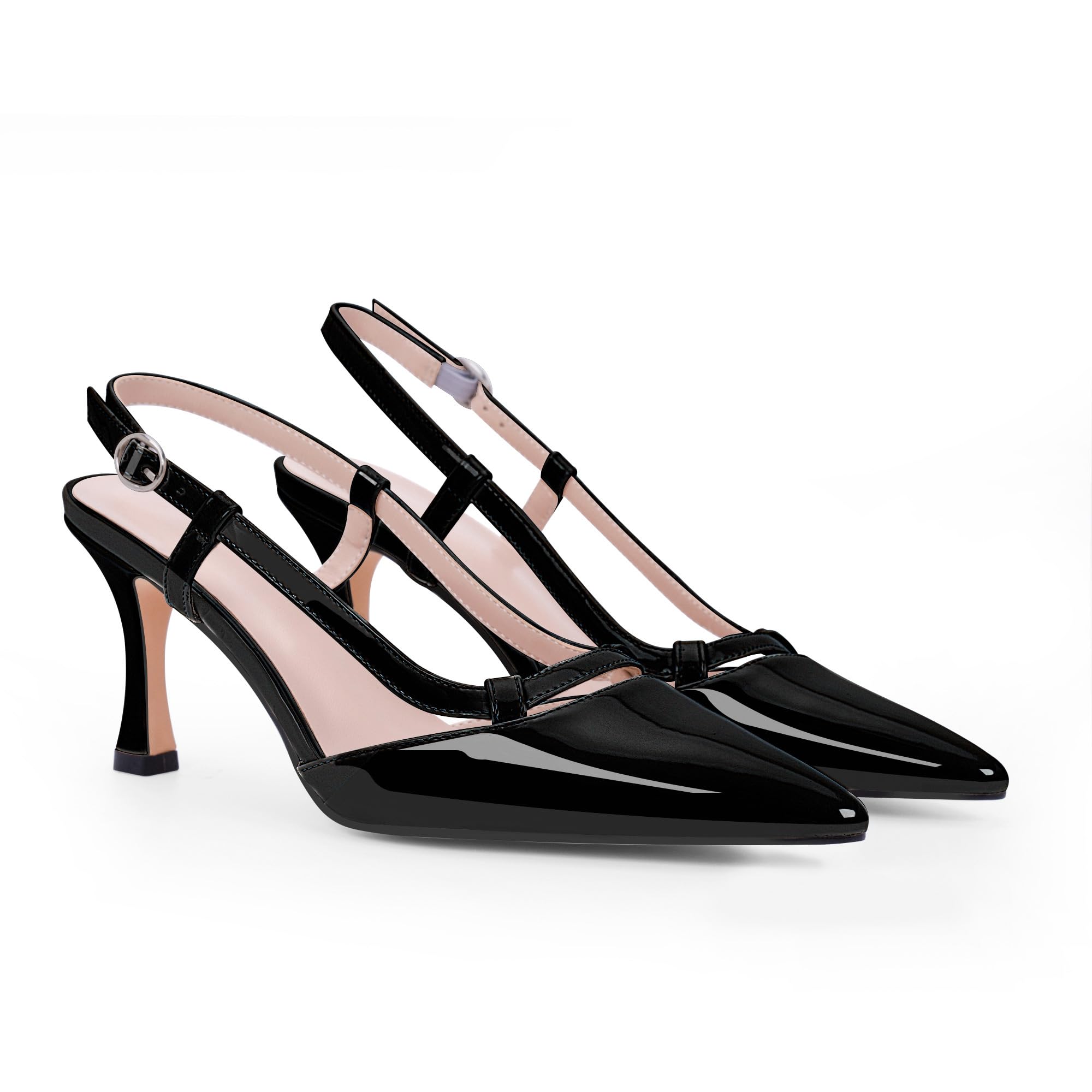 Women's Slingback Kitten Heels - Pointed Toe Dress Pumps for Work, Party & Wedding | Comfortable Closed-Toe Office Shoes for Women