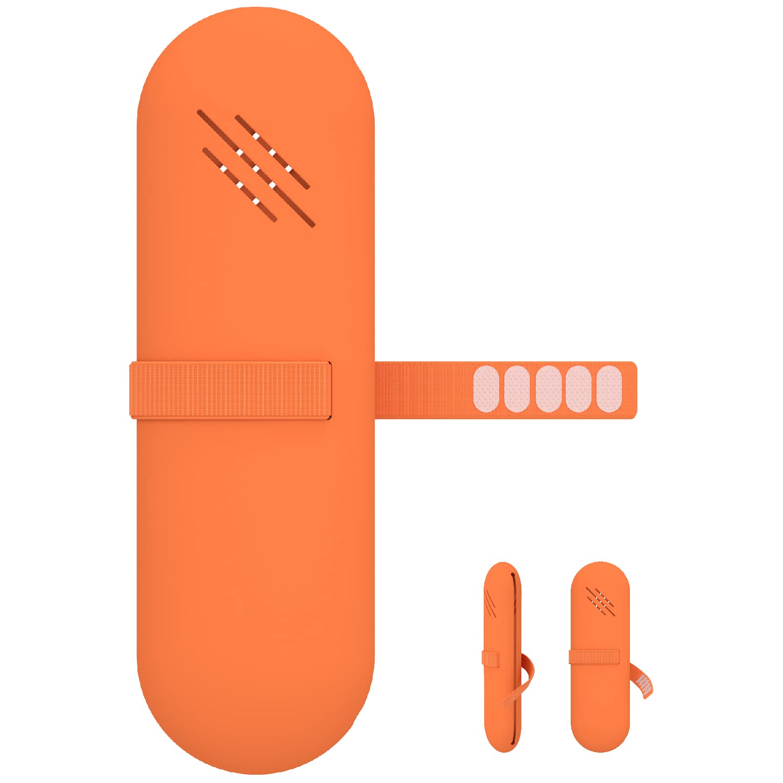 Travel Makeup Brush Holder & Cosmetic Organizer Bag - Silicone Small Makeup Brush Pouch (Orange) - Perfect for Travel, Gym & Daily Makeup Storage