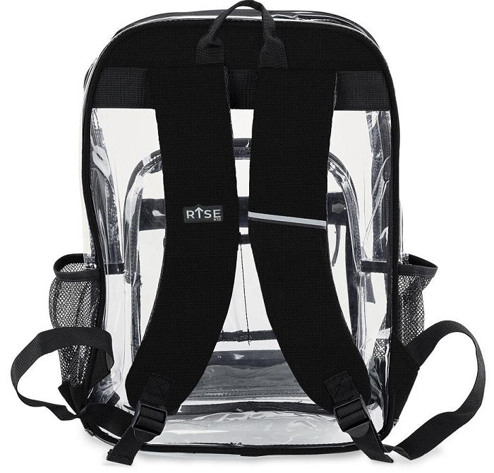 Rise K12 Crystal Clear Backpack for 15.6 Inch Laptop - Waterproof School Backpack with USB Charging Port | Perfect for School, College, Travel & Airport Security