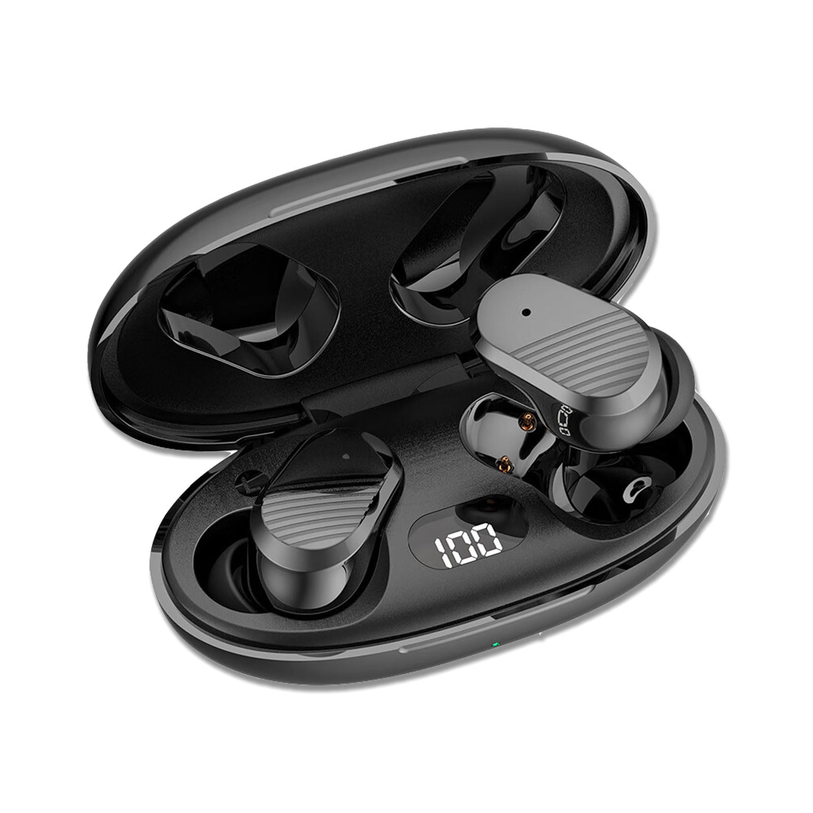 Echo Buds 2024 Edition - Wireless Bluetooth Earbuds with LED Power Display, IPX7 Waterproof, Noise Cancelling for Sports & Gym - Perfect for Running, Workouts & Travel (1pc)