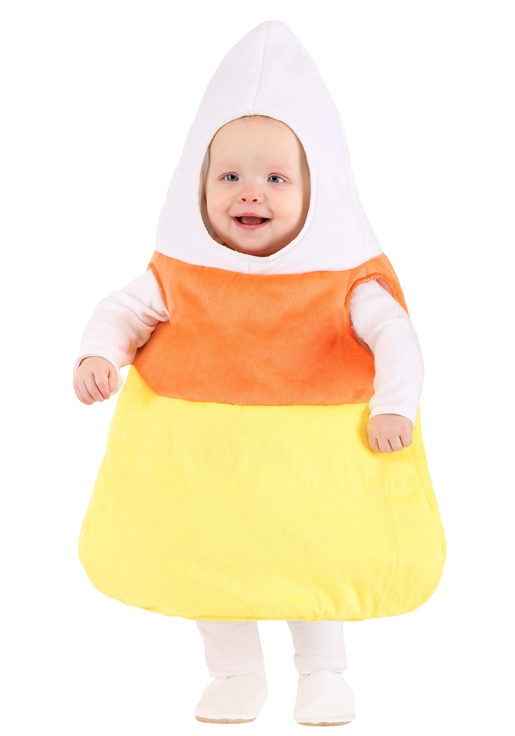 Adorable Infant Candy Corn Costume - Soft Minky Fabric Tunic with Festive Halloween Design | Perfect for Baby's First Halloween, Photo Shoots & Trick-or-Treating