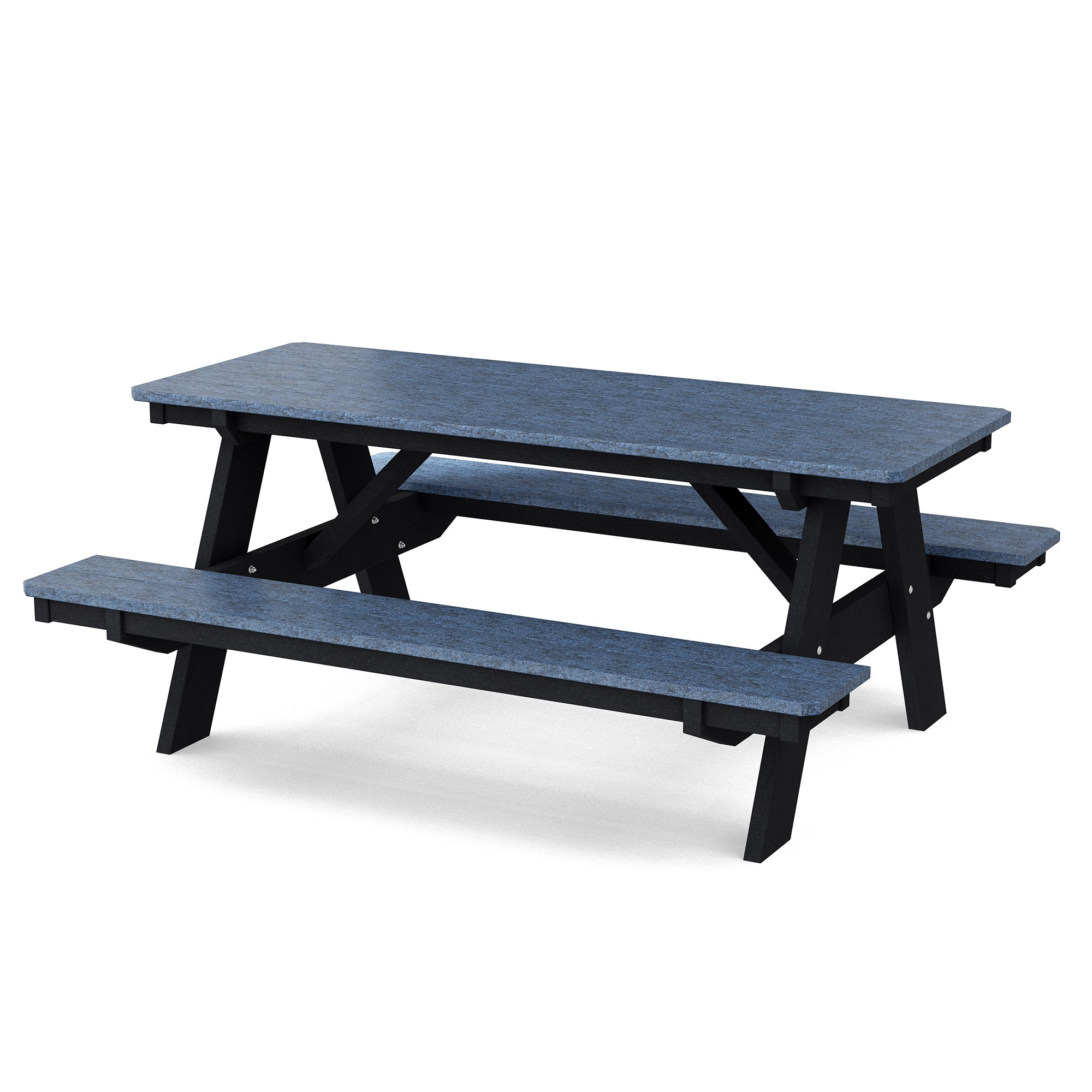 Heritage 72 Inch Outdoor Picnic Table with Attached Benches - Durable All-Weather Patio Furniture for Backyard, Garden, and Park Gatherings