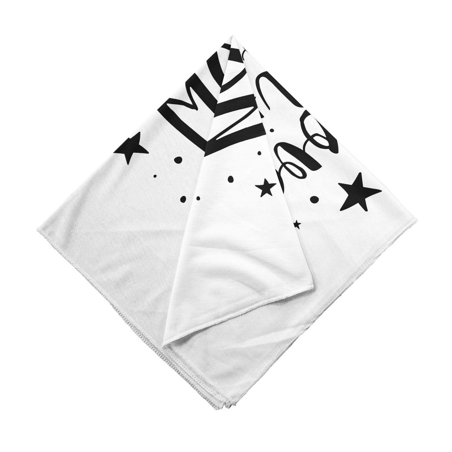 Ambesonne I Love You Unisex Bandana - Romantic Black & White Cotton Bandana for Couples, Gifts, Weddings & Valentine's Day