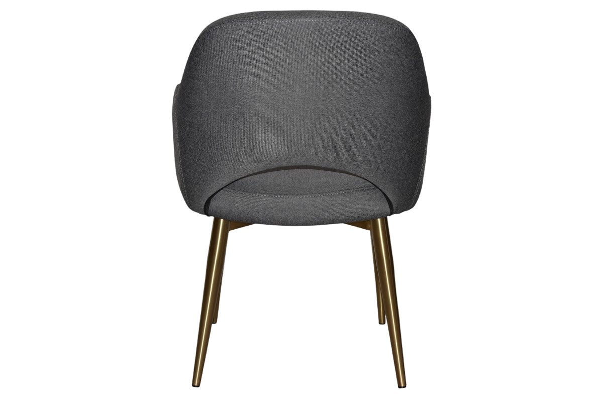 EZ Hospitality Cairo Indoor Armchair with Slim Brass Metal Base - 4 Leg Modern Dining Chair for Living Room, Bedroom, and Office Decor
