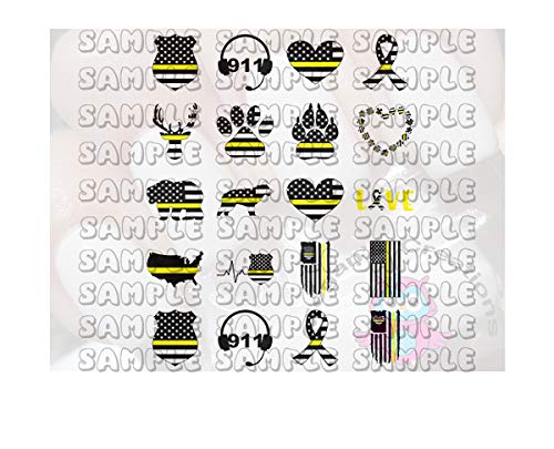 Yellow Line Dispatcher Nail Art Decals - General Nail Stickers for DIY Manicure, Salon & Party Nail Designs | Waterproof & Long-Lasting Nail Art Accessories