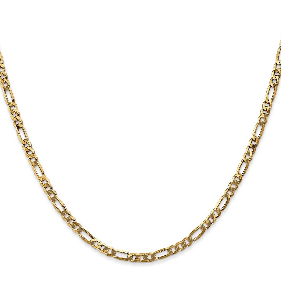 14k Gold Flat Figaro Chain Necklace for Women & Men - Adjustable Lengths | Elegant Layering & Everyday Wear Jewelry | Perfect Gift for Birthdays & Anniversaries