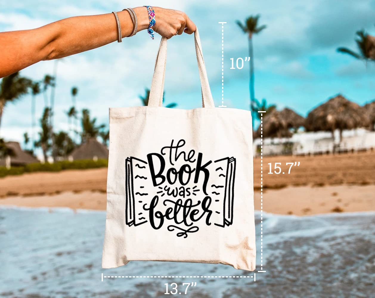 Book Lover Tote Bag - Reusable Shopping Bag for Women, Travel & Grocery