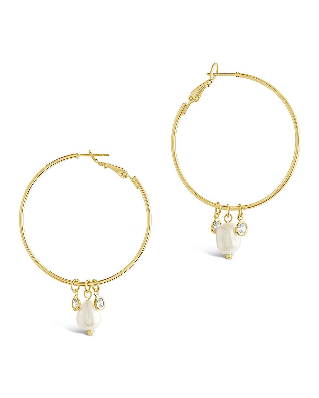 Elegant Pearl and Bezel CZ Hoop Earrings for Women – Hypoallergenic & Stylish Jewelry for Parties, Weddings & Everyday Wear
