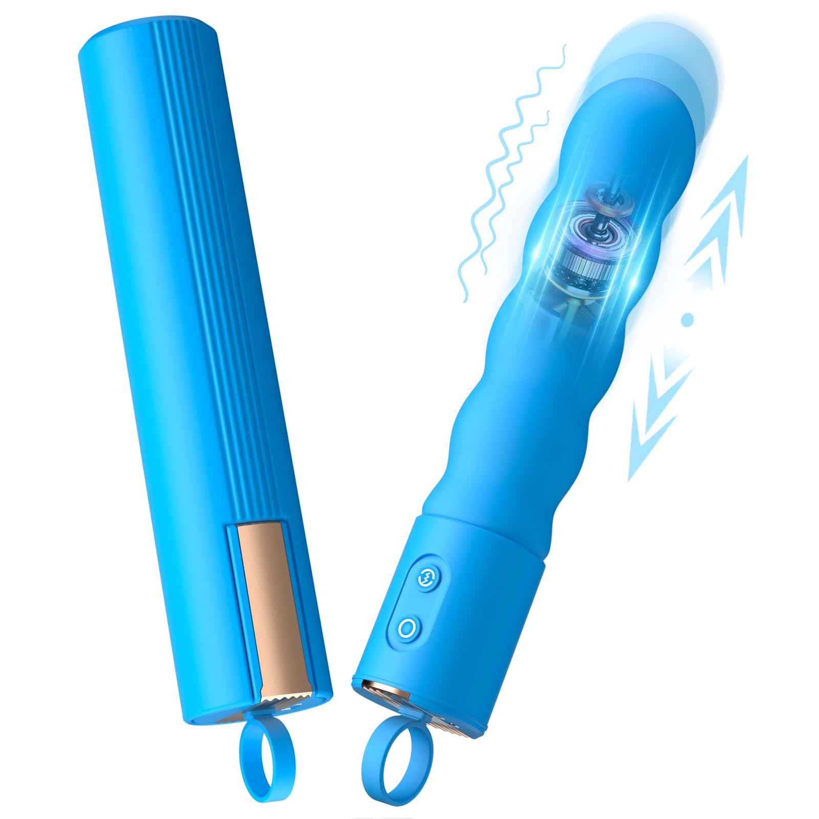 Discreet Thrusting G-Spot Vibrator - Portable Clitoral & Anal Stimulator with 10 Vibration Modes & 7 Thrusting Speeds - Silent Personal Massager for Women - Perfect for Travel, Solo Play & Couples Intimacy
