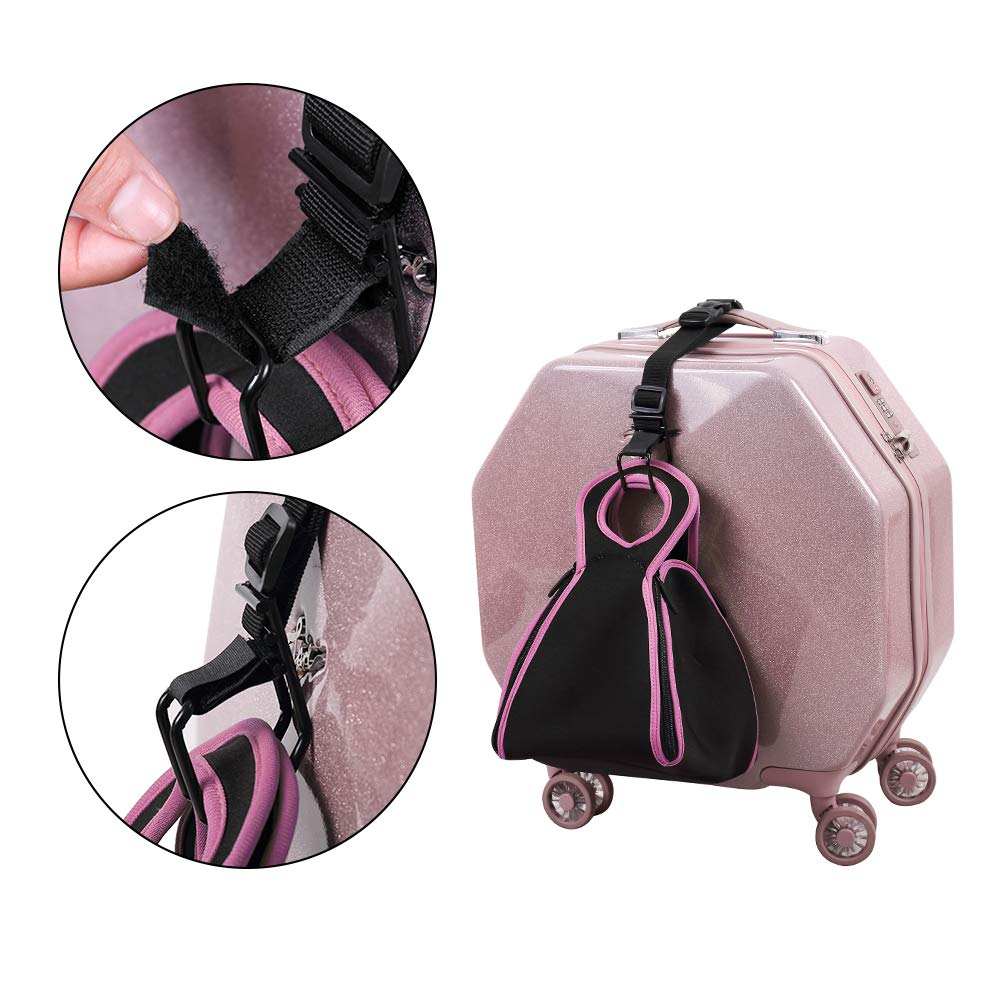 Adjustable J Hook Luggage Strap - Black Travel Bag Hanger for Briefcases & Carry-Ons (Normal Size) | Perfect for Airports, Business Trips & Organized Packing
