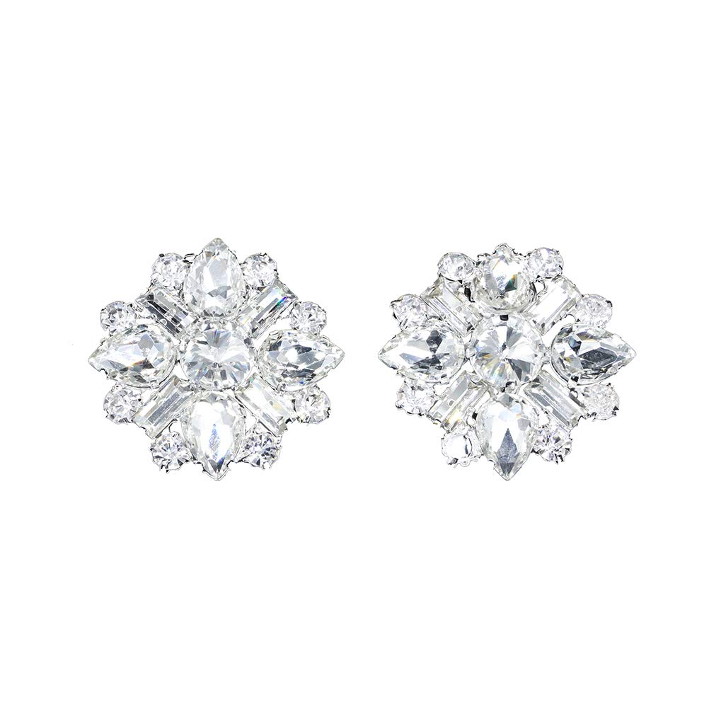 Elegant Rhinestone Shoe Clips - DIY Crystal Shoe Buckles for Wedding Brides & Women's Dress Shoes | Shoe Decor Accessories for Bridal Party, Prom & Special Occasions (Style 4)