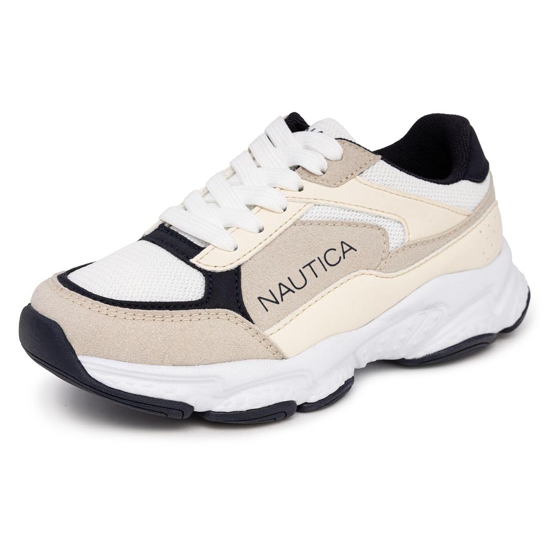 Nautica Kids Boys & Girls Athletic Sneakers - Lightweight Running Shoes with Chunky Cushion Heel for Hiking, Walking & Sports (Lace-Up/Bungee Slip-On) - Big Kid/Little Kid/Toddler - Perfect for School, Playground & Outdoor Activities