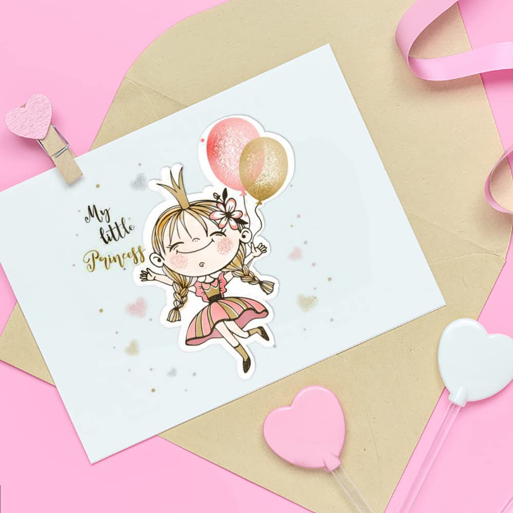 Girls Stamps and Dies Set for Card Making - Birthday Words Clear Stamps, Butterfly Cutting Dies, Princess Dies, Cat Stamps for DIY Scrapbooking, Transparent Album Decor, Paper Craft Supplies | Perfect for Greeting Cards, Invitations, and Memory Books