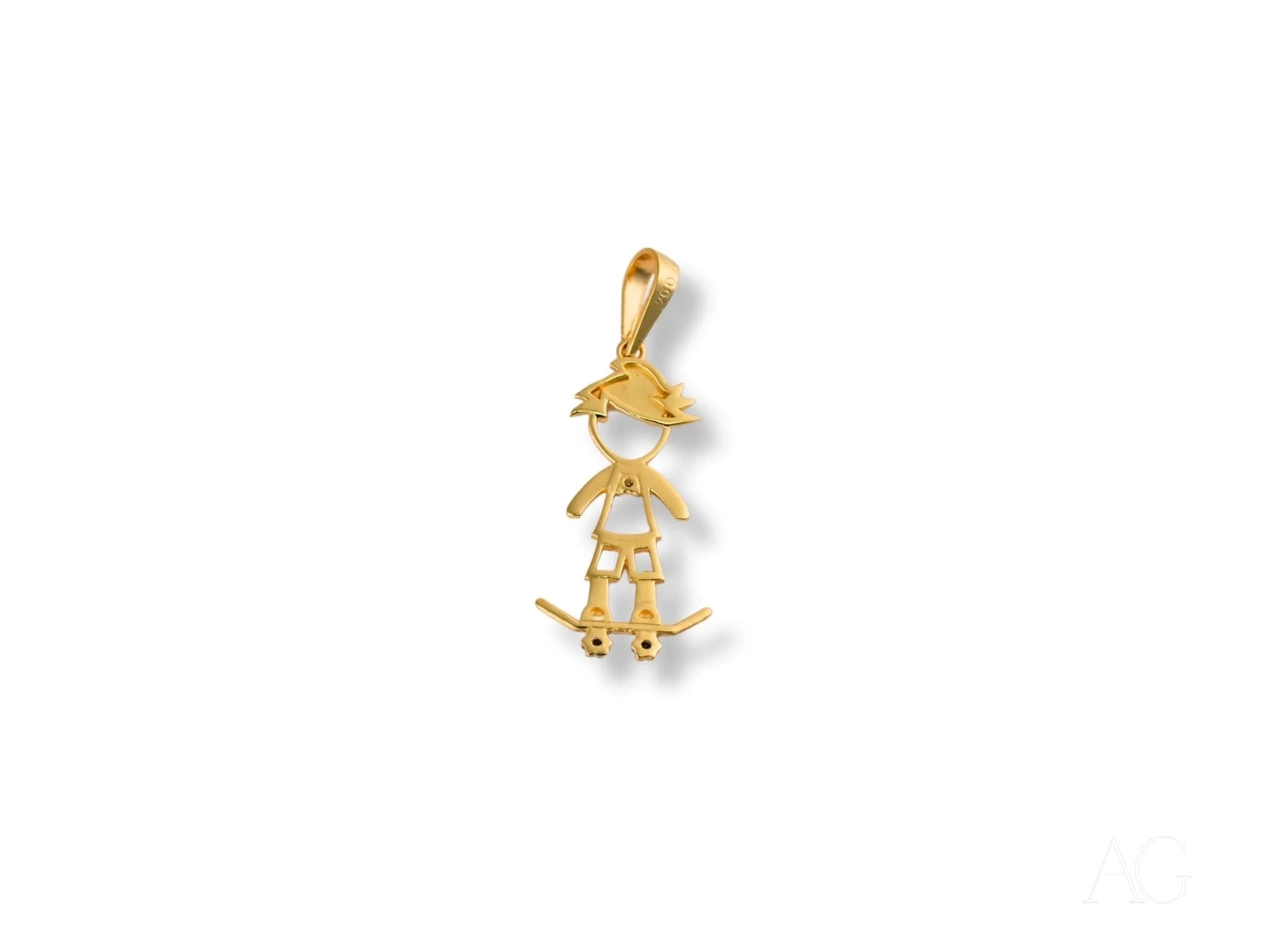 Golden Skater Boy Pendant - 14K Gold Plated Skateboard Necklace for Men & Women - Trendy Skateboarding Jewelry Gift for Skaters & Streetwear Lovers - Perfect for Casual Wear, Parties & Everyday Fashion