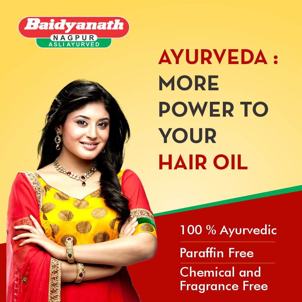 Baidyanath Maha Bhringraj Hair Oil - 200ml | 100% Pure Ayurvedic Hair Growth Oil for Men & Women | Promotes Thicker, Longer Hair & Prevents Hair Loss - Perfect for Daily Scalp Massage & Hair Care Routine