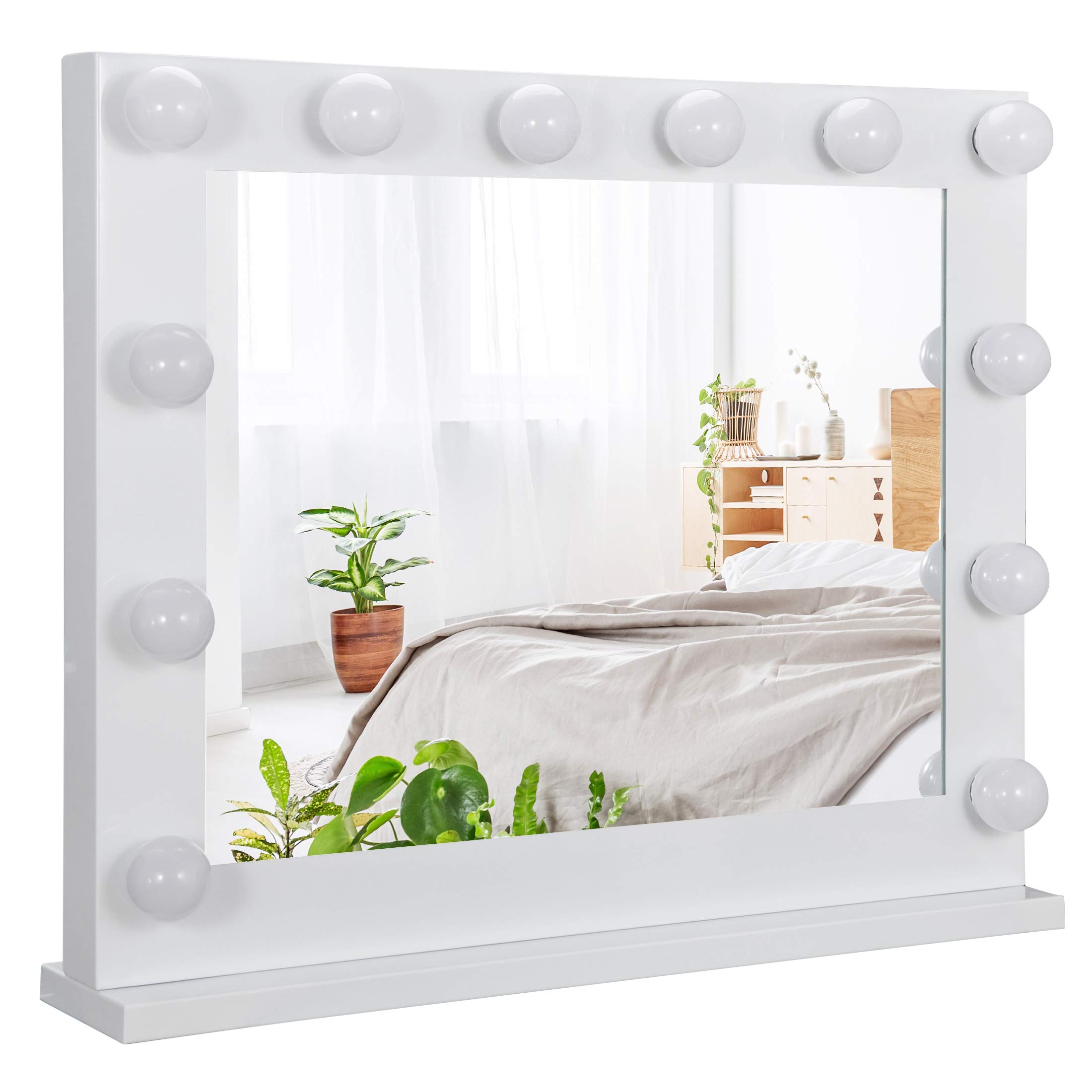 ZenStyle Hollywood Vanity Mirror with LED Lights - Adjustable Brightness, Wall Mount or Tabletop Makeup Mirror for Dressing Room, Bathroom & Bedroom - Perfect for Makeup, Skincare & Hair Styling