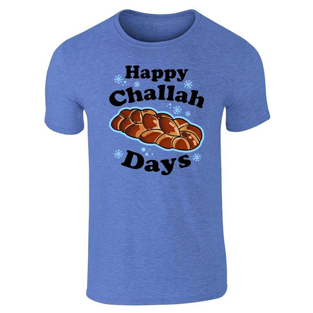 Funny Hanukkah Graphic T-Shirt for Men - Pop Threads Happy Challah Days Humor - Perfect for Jewish Holidays, Family Gatherings & Casual Wear