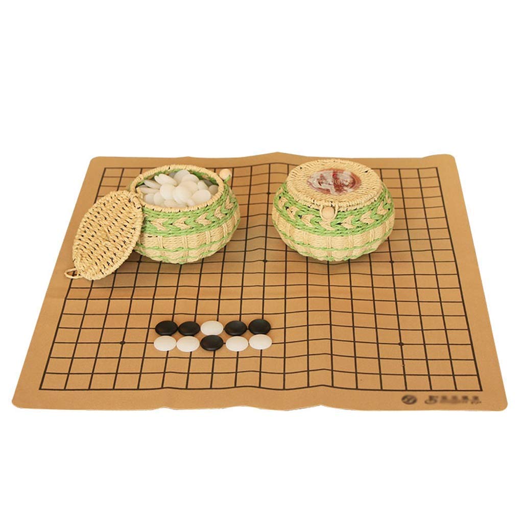 ZCYXQR Premium Chess Set with Two Baskets & Imitation Leather Board - Perfect Gift for Men, Teens, and Family Game Nights