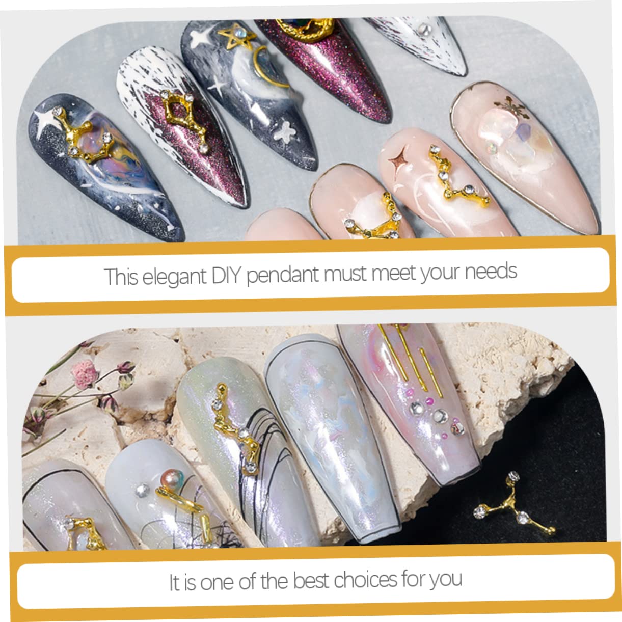 Minkissy 3D Nail Charms Set - Zodiac Signs & Personalized Nail Art Gems for DIY Manicure | Perfect for Nail Salons, Home Nail Art, and Special Occasions