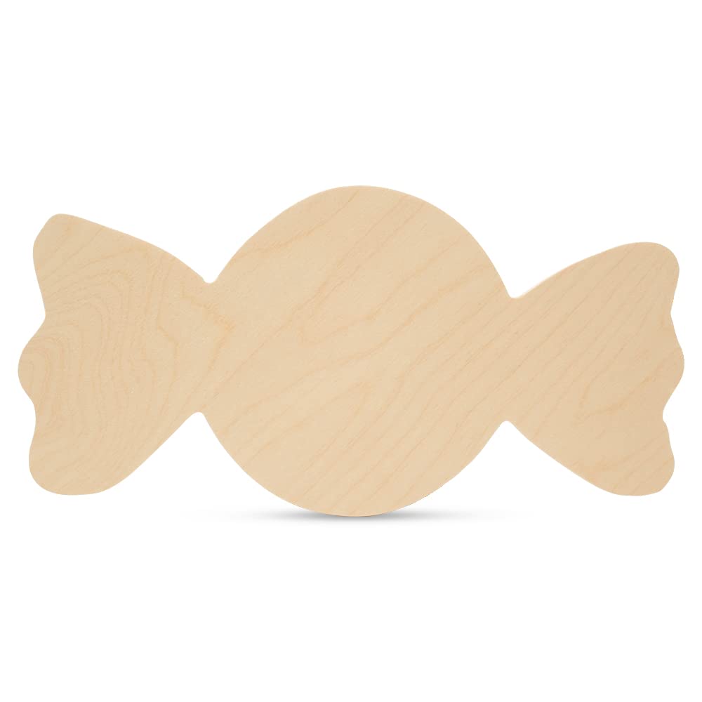 6x12 Inch Unpainted Wood Candy Cutout for Christmas Decorations, DIY Crafts, and Holiday Home Decor – Perfect for Woodworking Projects, Gift Tags, and Festive Ornaments by Woodpeckers