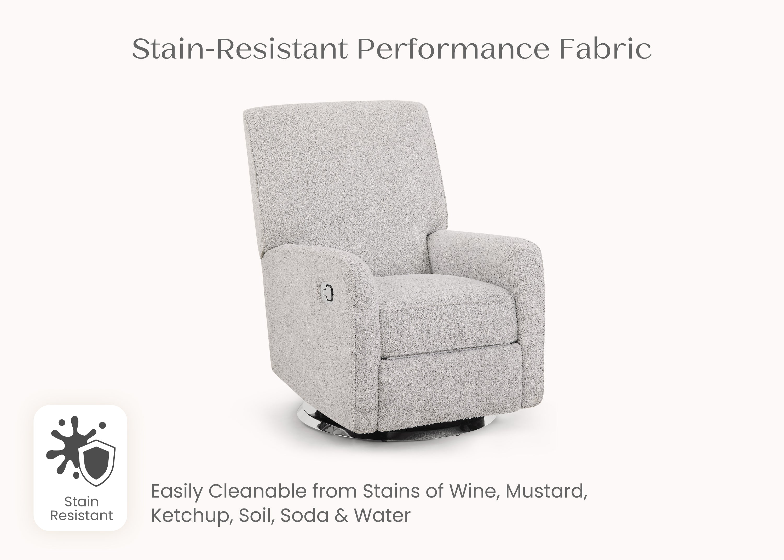 Nest Nursery Swivel Recliner Chair - 360° Rotating Glider Rocker with Lumbar Support for Nursing, Feeding & Relaxing - Perfect for Baby Nursery, Breastfeeding & Nursery Decor