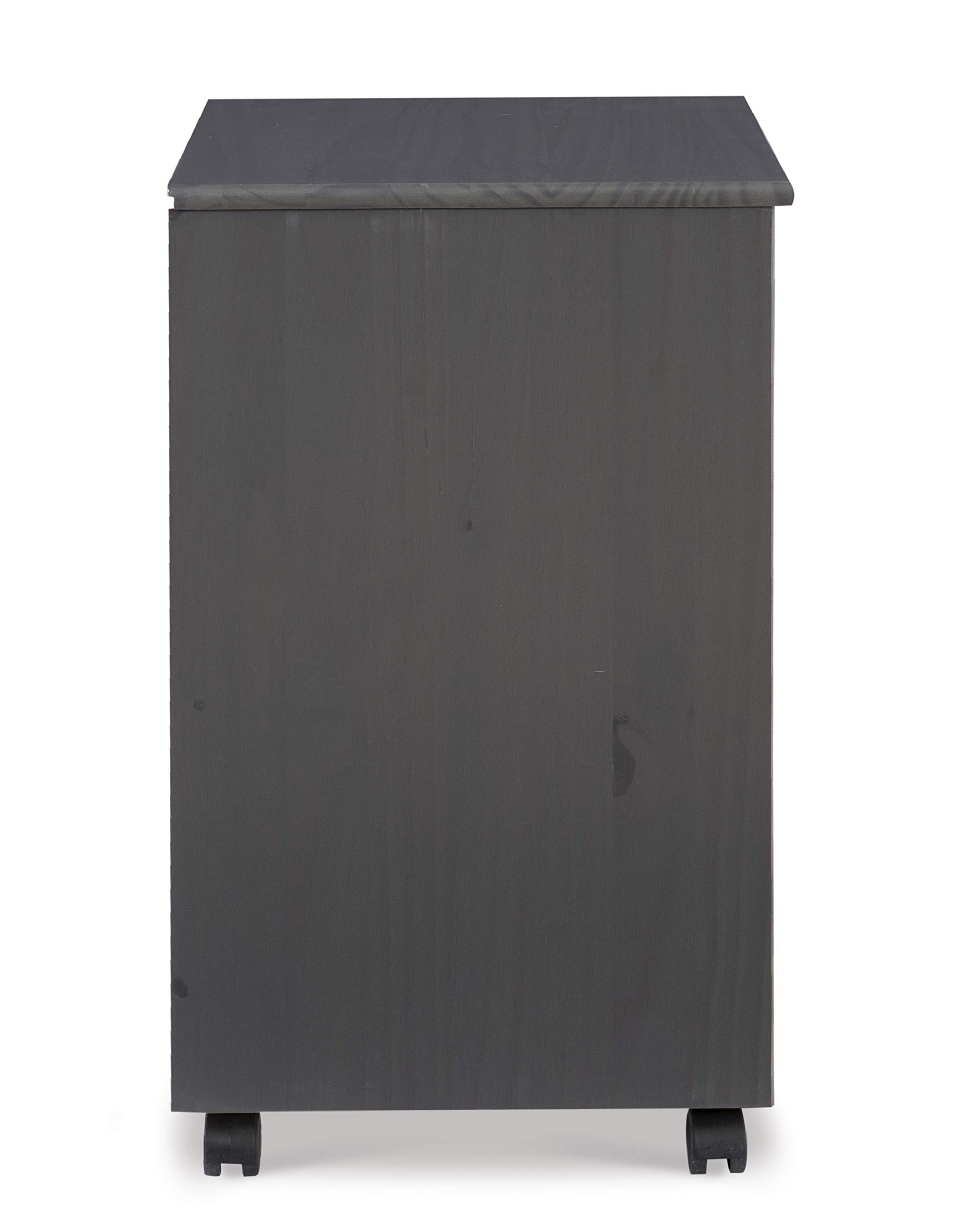 Linon Corinne 6-Drawer Wide Rolling Storage Cart with Wheels, Grey - Perfect for Bedroom, Bathroom, Office & Kitchen Organization