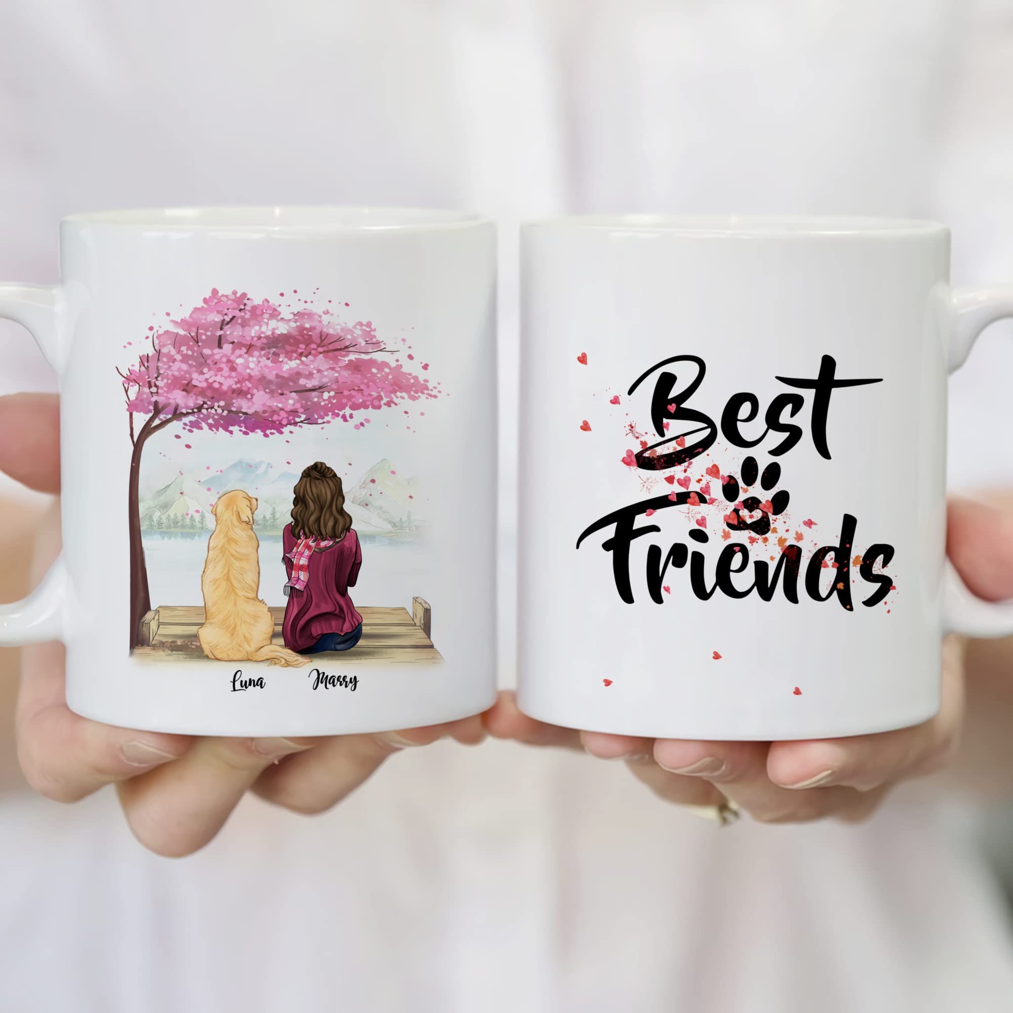 Personalized Dog Mug - Custom Best Friends Coffee Cup for Dog Lovers | 11oz & 15oz Options | Funny Gift for Dog Moms & Owners | Perfect for Morning Coffee, Office Use & Pet Lover Gifts