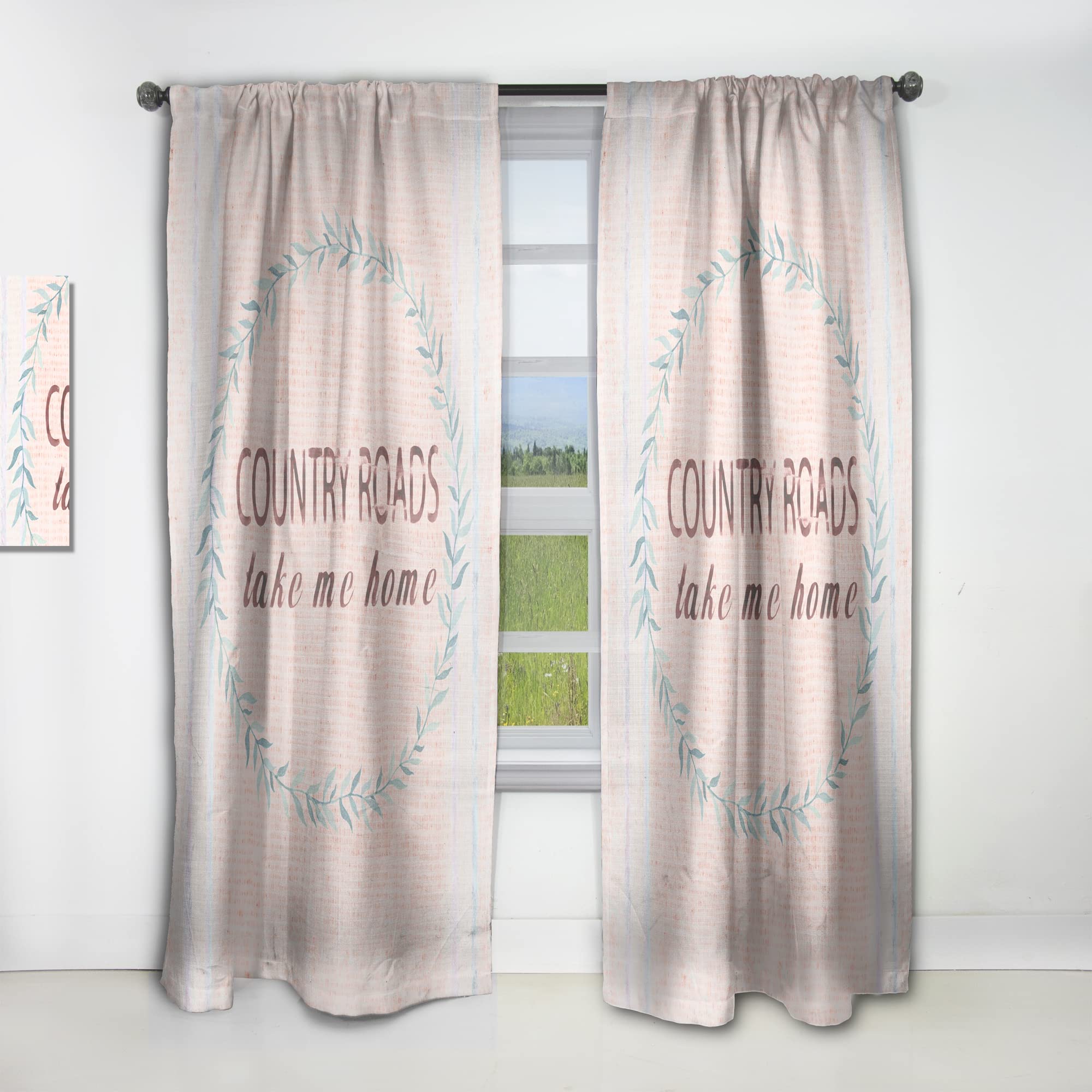 Farmhouse Floral Blackout Curtains 52x63 Inch - Thermal Insulated Single Panel Window Drapes for Bedroom & Living Room - Noise Reducing & Energy Saving Home Decor