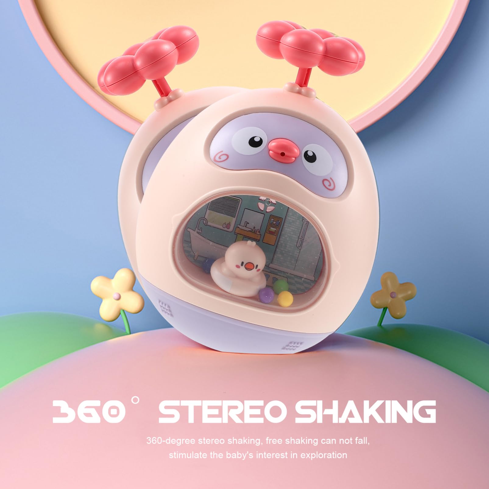 FAVOMOTO 3-Piece Baby Bath Toys Set - Cute Animal Floating Water Toys for Toddlers & Infants - BPA-Free ABS Plastic Shower & Pool Fun (Pink) - Perfect for Bathtime, Sensory Play & Early Learning