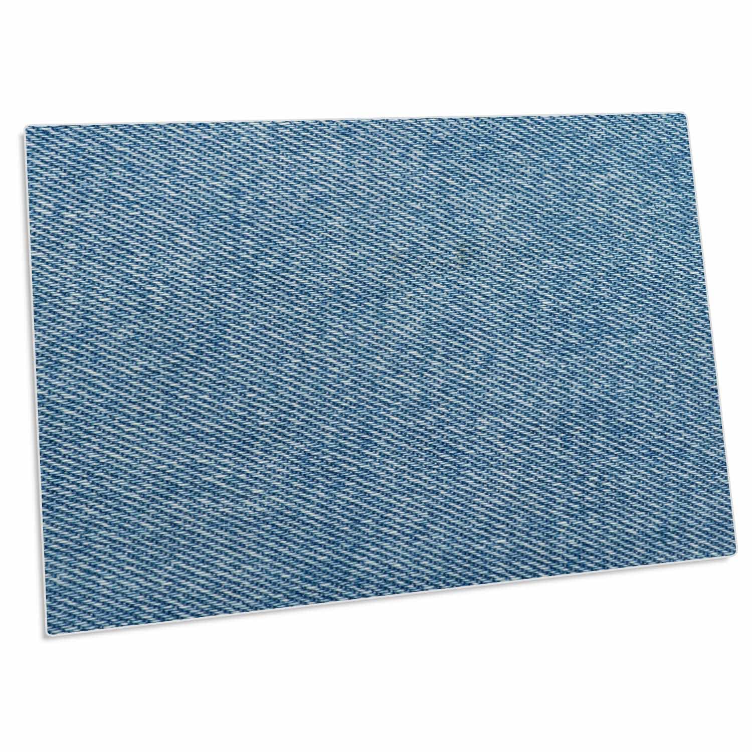 3D Rose Middle Blue Denim Texture Desk Pad Place Mats Set of 4 - Non-Slip Table Protector for Dining, Office, or Kitchen Use (dpd-270879-1)