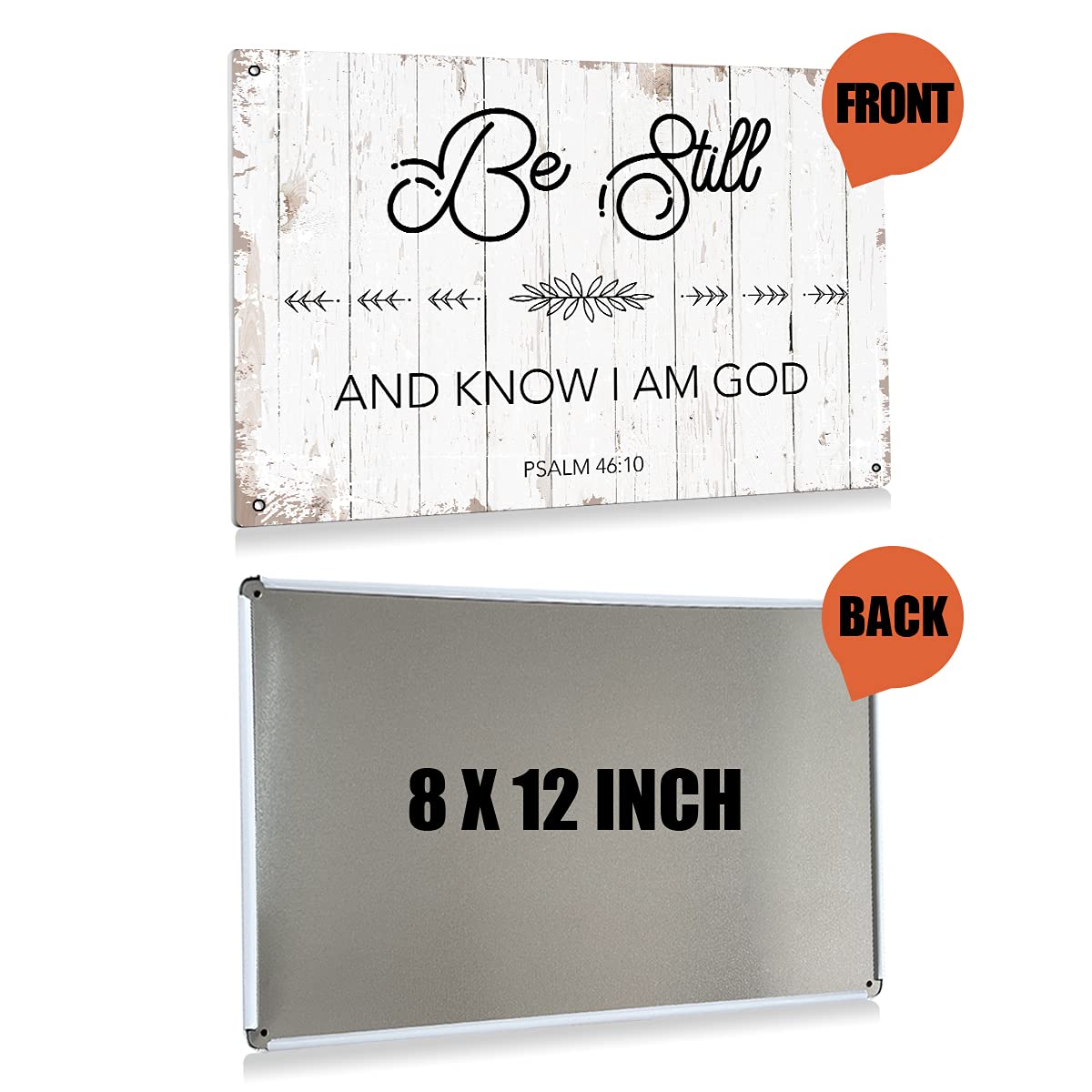 BEASTZHENG Be Still and Know I Am God Metal Tin Sign - 8x12 Inch Rustic Christian Wall Art with Bible Verse for Farmhouse Decor, Home, Living Room, Office - Perfect for Religious Gifts & Spiritual Inspiration