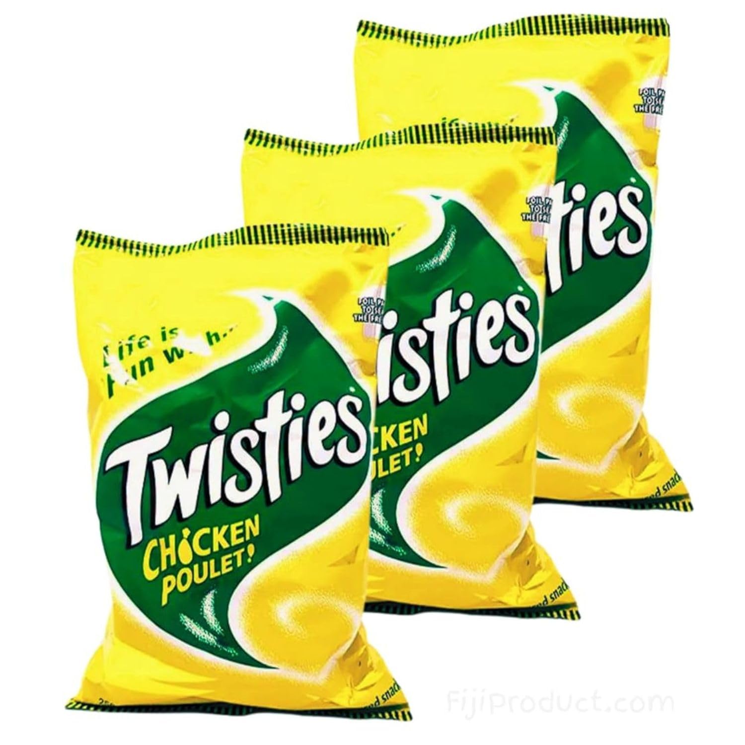 FIJI Twisties Chicken Flavor Snacks - 3 Pack (250g Each) | Crunchy & Flavorful Family-Sized Poulet Snacks | Perfect for Parties, Movie Nights & On-the-Go Snacking