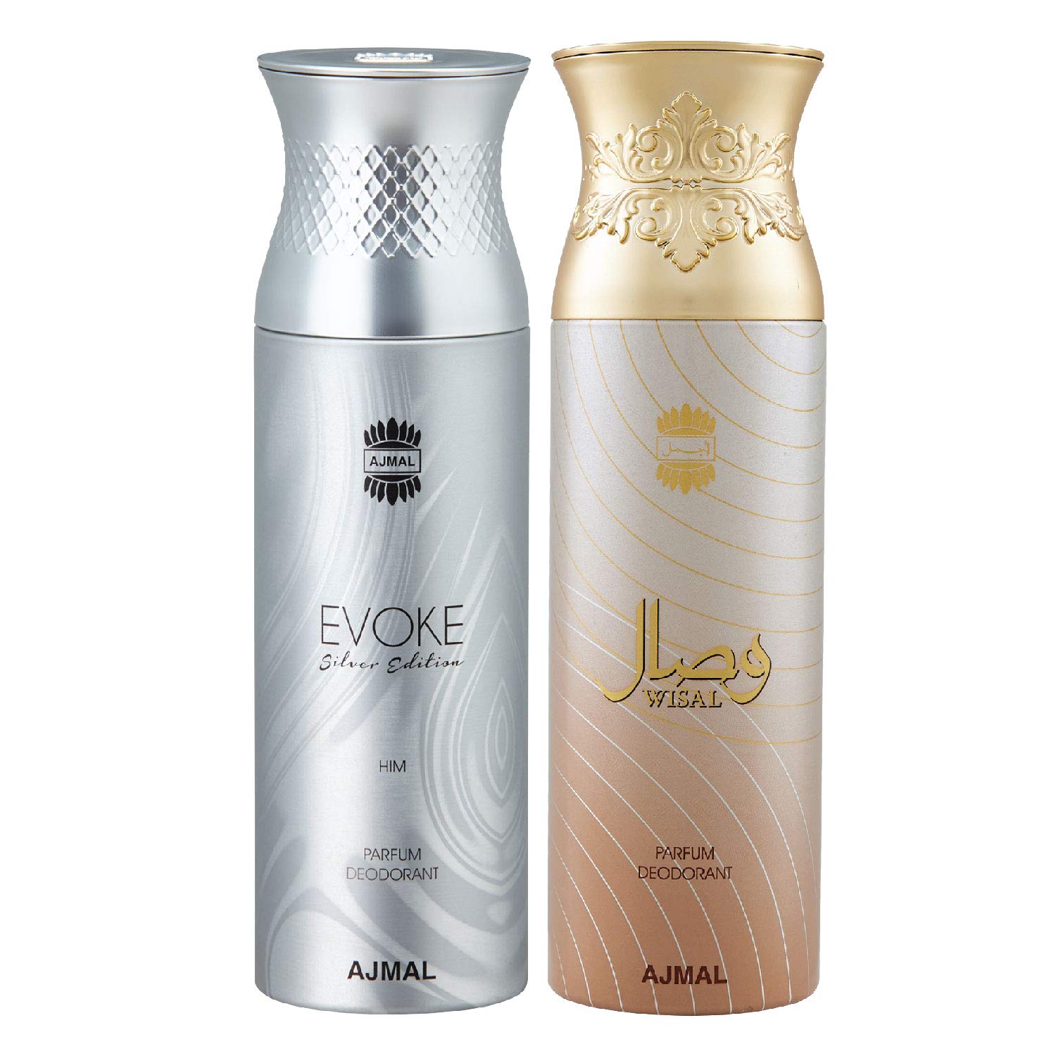 Ajmal Evoke & Wisal Deodorant Spray Gift Set for Men & Women - 200ml (Pack of 2) | Long-Lasting Fragrance, Aluminum-Free | Perfect for Daily Use, Gym, Office & Special Occasions