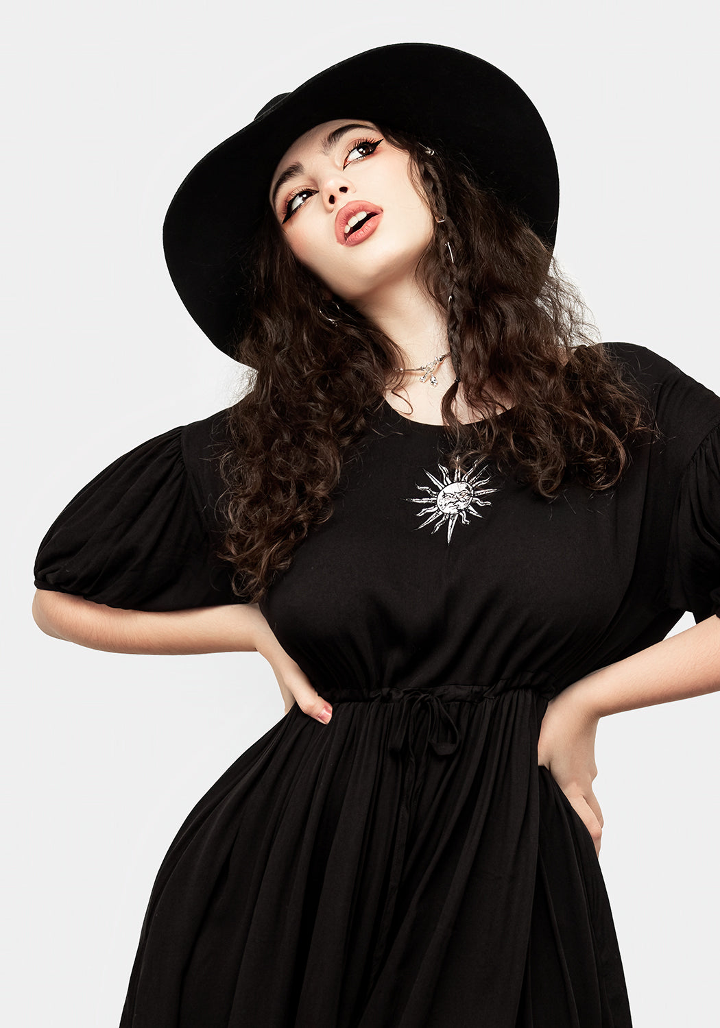 Priestess Embroidered Smock Dress - Boho Chic Floral Maxi Dress for Women | Perfect for Festivals, Beach Vacations & Summer Outfits