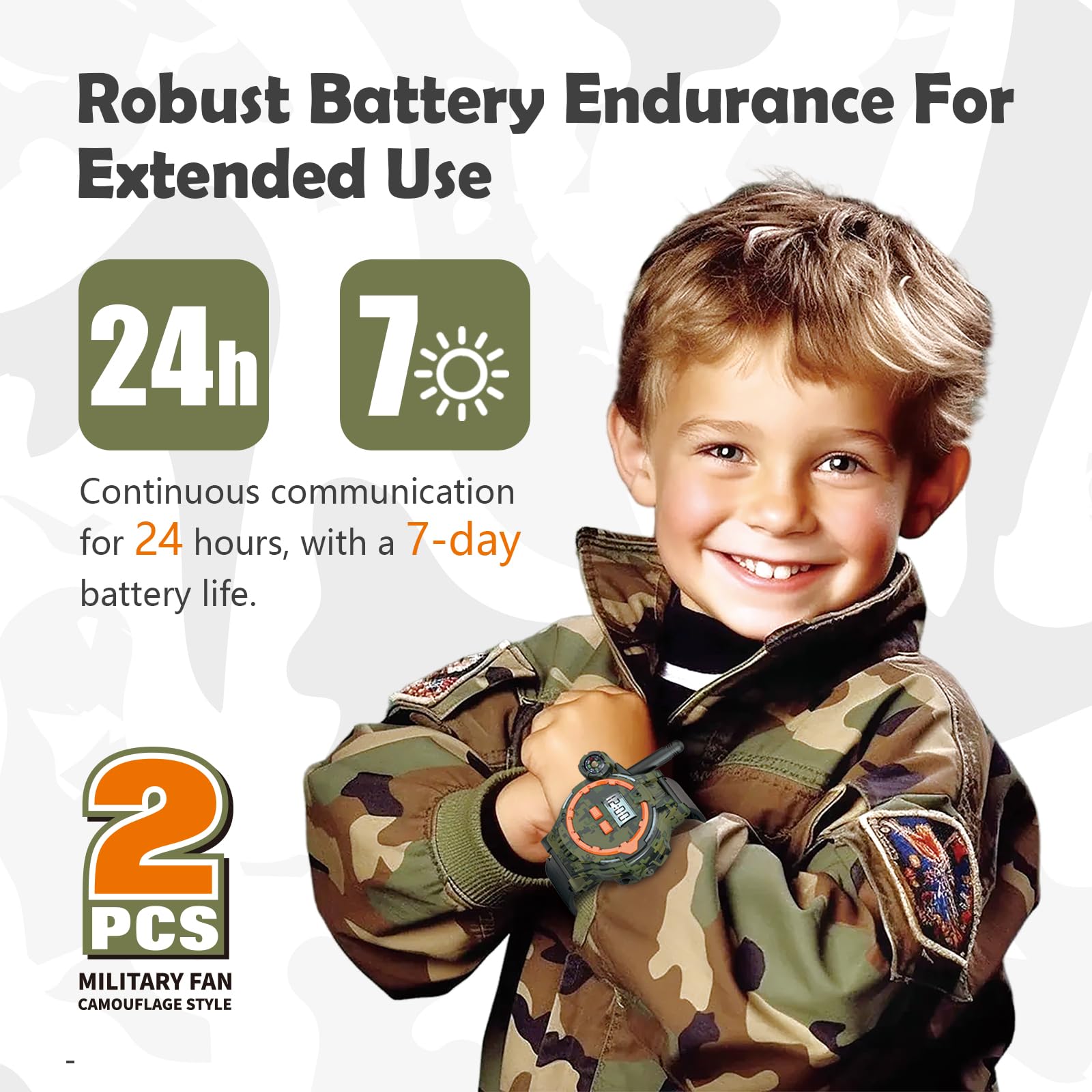 Kids Walkie Talkies 2 Pack - Rechargeable Two-Way Radios with Flashlight, Long Range Intercom Toy for Children Ages 4-12 | Perfect for Outdoor Adventures, Camping, Backyard Games & Birthday Gifts for Boys & Girls