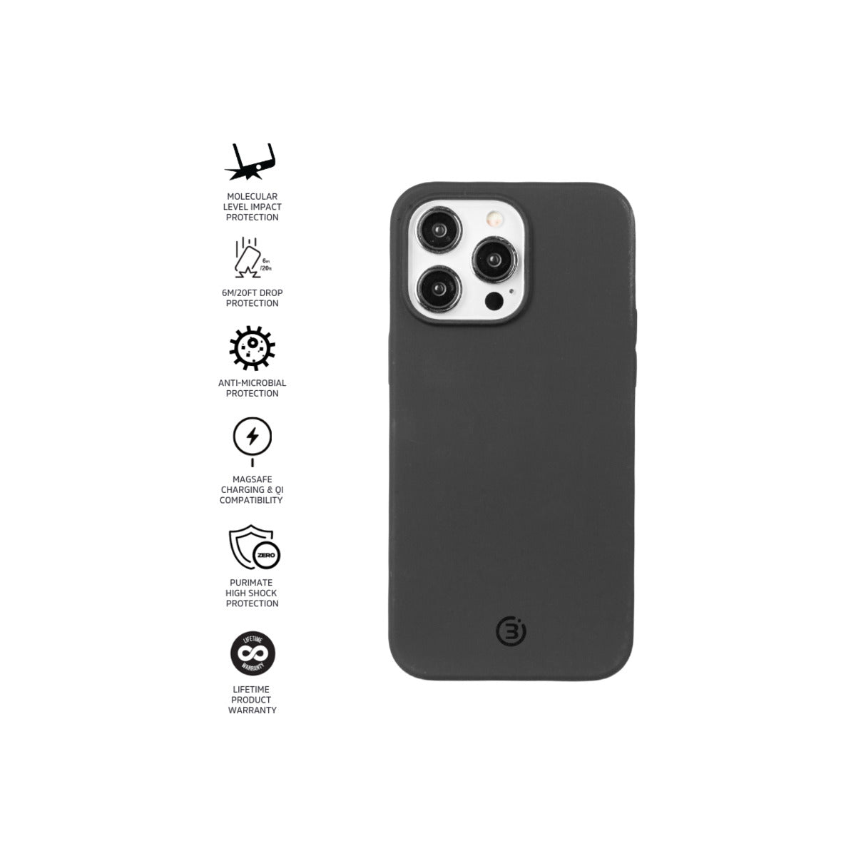 Impact Zero® Color Apple iPhone 15 Pro Max (6.7-inch) - Matte Black | 5G Smartphone with A17 Pro Chip, 48MP Camera & Titanium Design | Perfect for Photography, Gaming & Business Use
