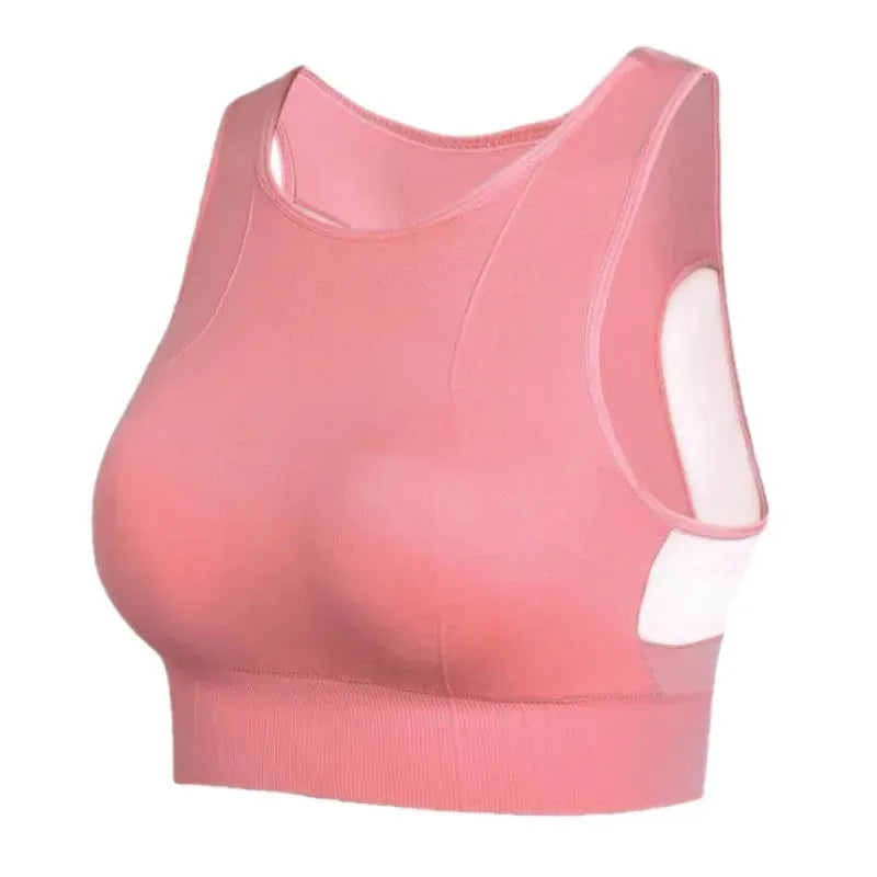 Breathable Mesh Shockproof Padded Sports Bra for Women - Seamless Yoga Running Gym Workout Top - Perfect for High-Impact Workouts, Yoga & Active Lifestyle