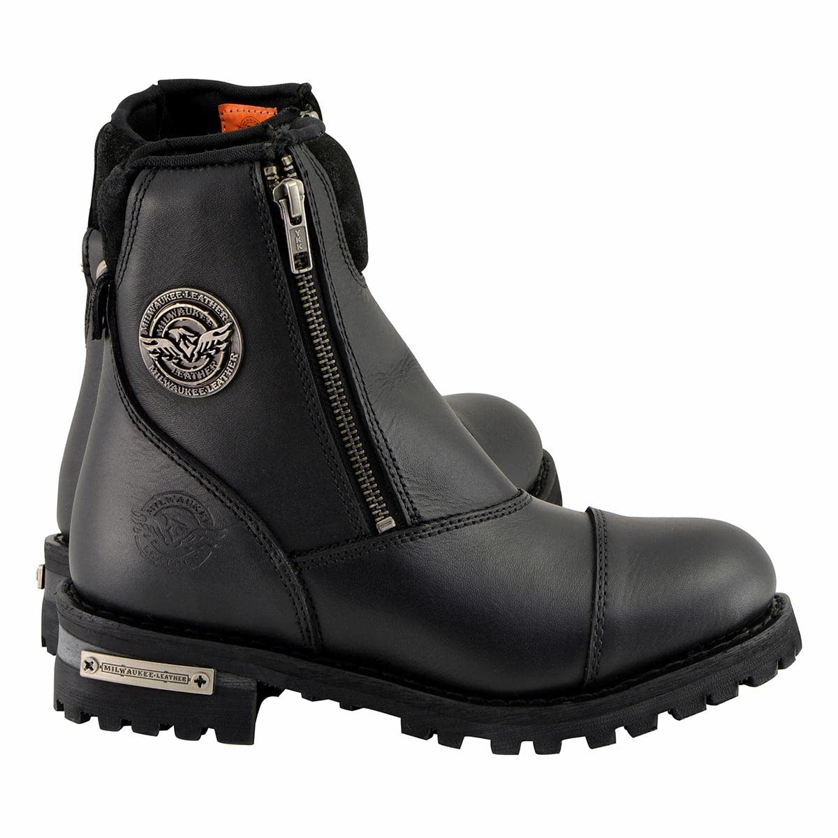 Milwaukee Leather MBM102 Men's Black Smooth Double-Sided Zipper Motorcycle Boots Size 11.5 - Durable Riding Boots for Harley & Cruiser Bikes, Perfect for Long Rides & Commuting