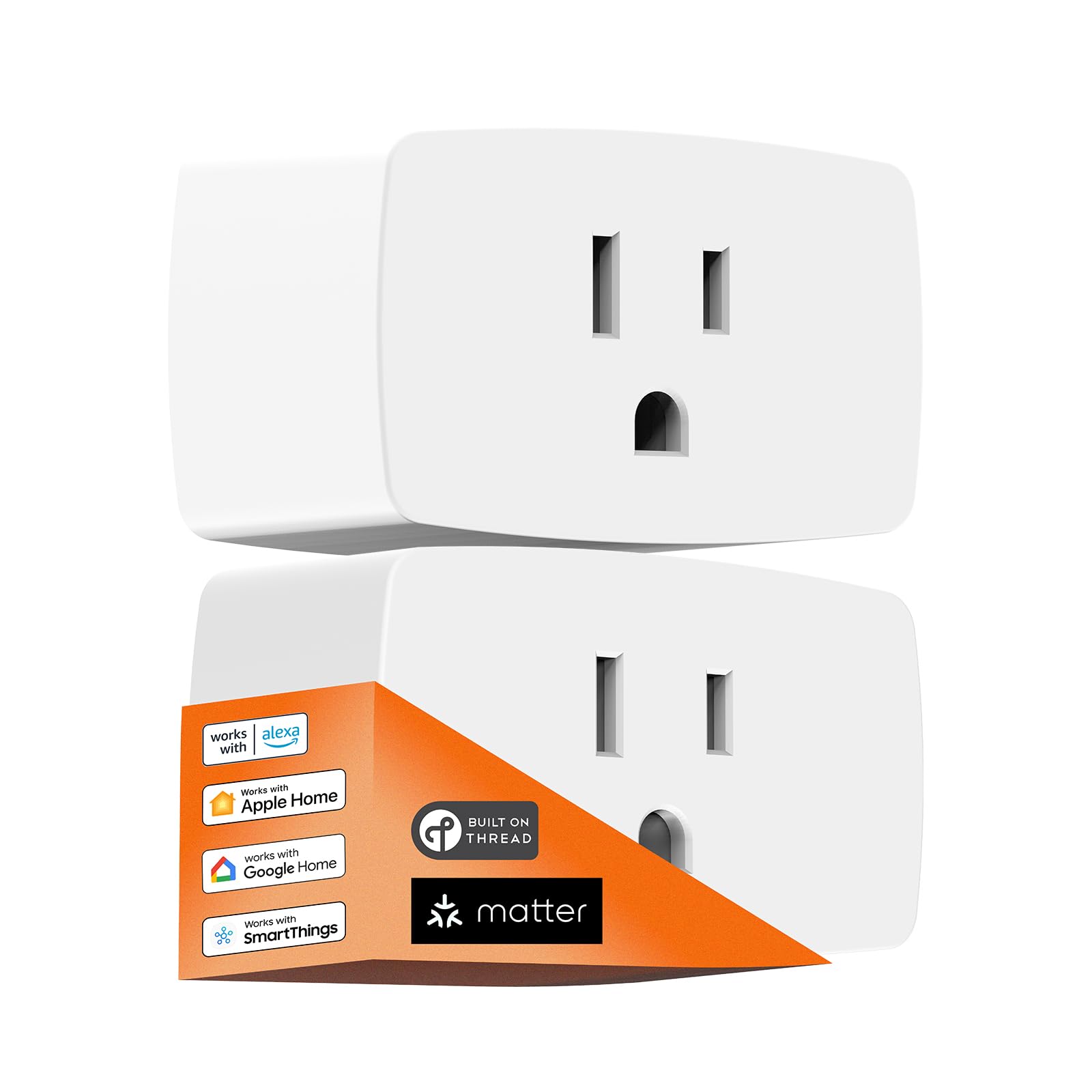 Smart Plug with Matter Over Thread - Mini Outlet Compatible with Apple Home, Alexa & Google Home, 15A/1802W (Updated Version) - Perfect for Home Automation & Smart Lighting Control