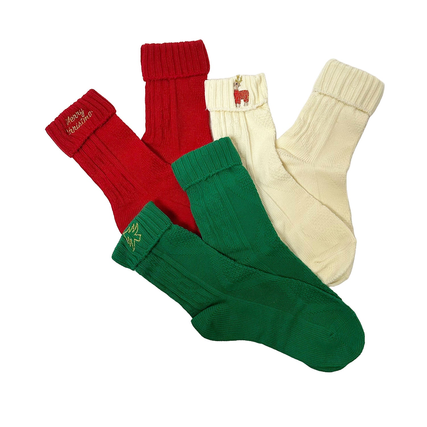 FLOOF Women's Christmas Socks 6-Pack - Cozy Holiday Tree Pattern Crew Socks for Gift, Party & Winter Warmth