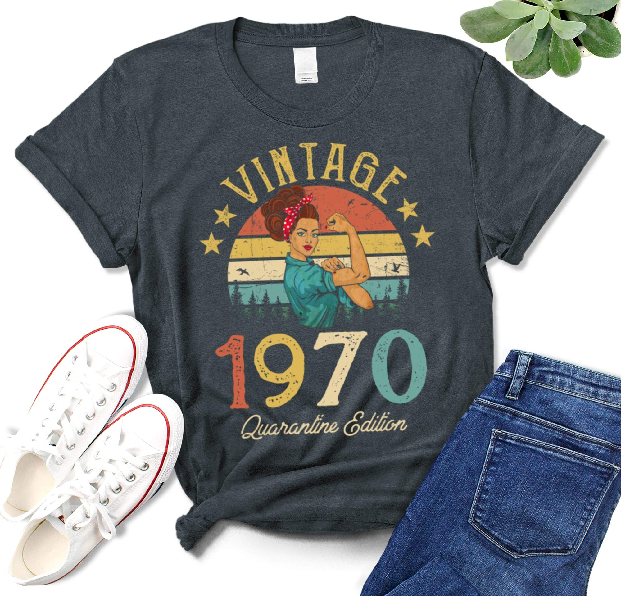 Vintage 1970 50th Birthday T-Shirt - Retro 50 Years Old Gift for Women - Perfect for Quarantine Celebrations & Milestone Parties