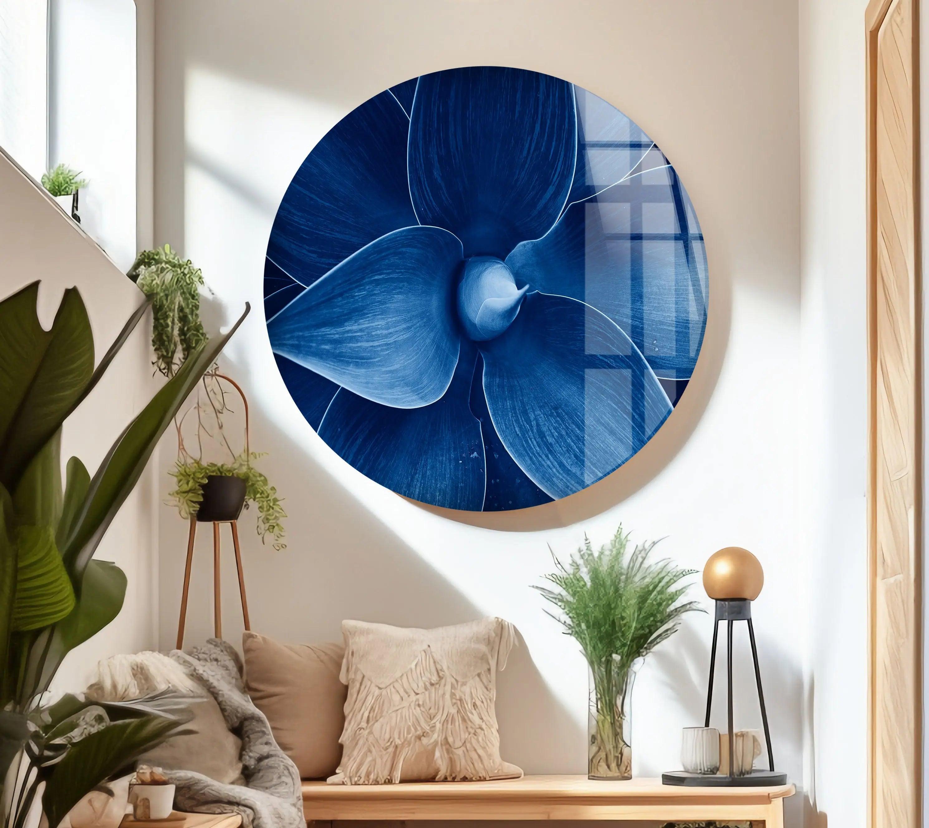 Blue Agave Closeup Glass Wall Art - Stunning Botanical Decor for Living Room, Bedroom & Office - Perfect Modern Home Decor Gift