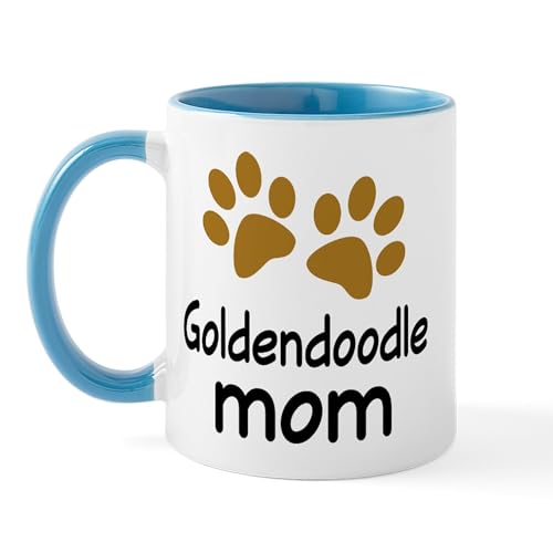 White/Blue Inside - Cute Goldendoodle Mom Mug