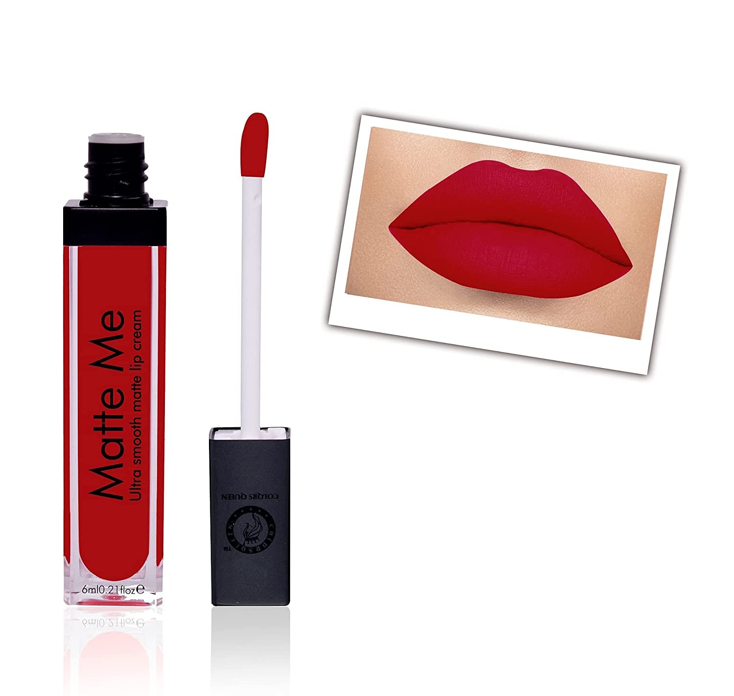 Matte Red Liquid Lipstick & Hair Styling Roller Comb Set for Men & Women - Long Lasting Lip Color & Volumizing Hair Tool for Parties, Dates & Everyday Makeup